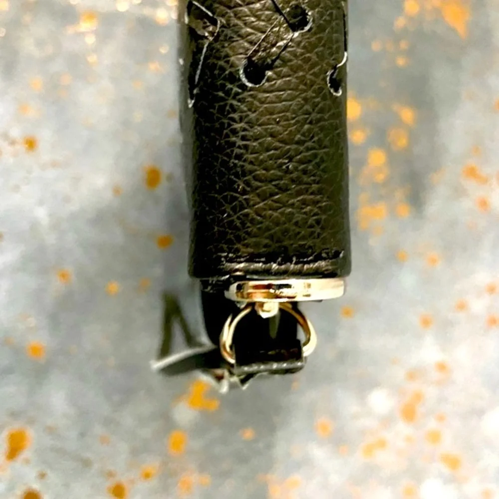 NWOT Genuine Cowhide Leather Black & White Zip Wallet/Wristlet - Picture 14 of 15